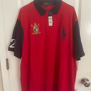 Polo by Ralph Lauren Red and Navy Men's Shirt